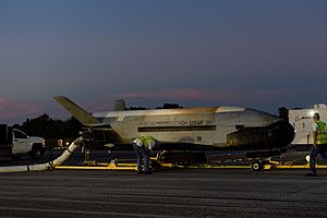 X-37B OTV-5 being processed after landing 01 5865144