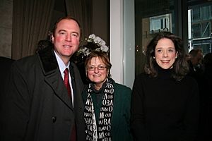 Adam Schiff, Maria Karras, and Heather Podesta
