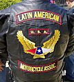 Back of leather vest of a Latin American Motorcycle Association member