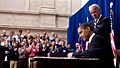 Barack Obama signs American Recovery and Reinvestment Act of 2009 on February 17