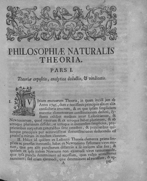 Boscovich - Philosophiae naturalis theoria redacta ad unicam legem virium in natura existentium, 1758 - 4699554