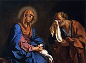 Guercino - St Peter Weeping before the Virgin - WGA10949