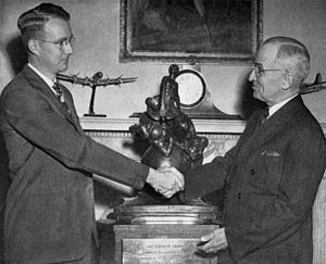 Luis Alvarez with president Harry Truman