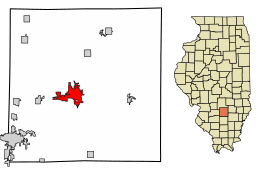 Location of Salem in Marion County, Illinois.