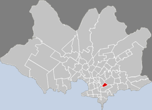 Location of La Blanqueada in Montevideo