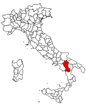 Location of Province of Potenza