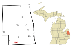 Location of Melvin, Michigan
