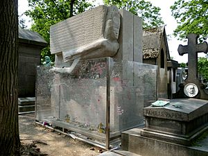 Tomb of Oscar Wilde, Père Lachaise cemetery, Paris, France