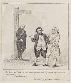 William Petty, 1st Marquess of Lansdowne (Lord Shelburne); Charles James Fox; Frederick North, 2nd Earl of Guilford by James Gillray