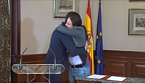 (Bro hug) Declaración conjunta de Pablo Iglesias y Pedro Sánchez