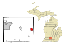 Location of Albion, Michigan