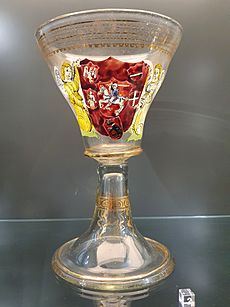 Copy of a goblet (which was originally made in Venice in circa 1500) belonging to Aleksandras Jogailaitis, featuring the Coat of arms of Lithuania Vytis (Waykimas)