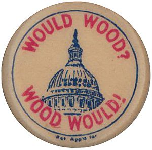 Leonard Wood campaign button 1920