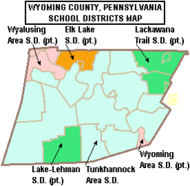 Map of Wyoming County Pennsylvania School Districts