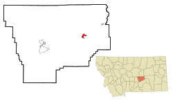 Location of Musselshell, Montana
