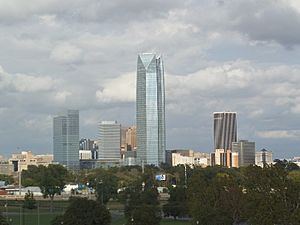 Oklahoma City Downtown Skyline as seen from the Wheeler Ferris Wheel