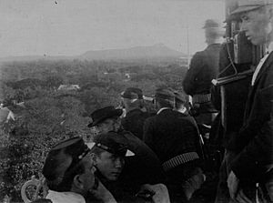 Revolution of 1895 – Watching the Battle of Kamoiliili from the tower of the Executive Building (PP-53-3-004).jpg