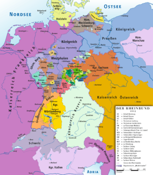 Rheinbund 1812, political map
