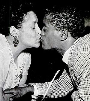 Sammy Davis, Jr. and mother at Grace's Little Belmont 1954.jpg