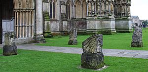 Sculptures at North Porch of Wells Cathedral