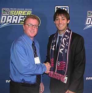 Steve Nicol and Clint Dempsey at the 2005 MLS SuperDraft