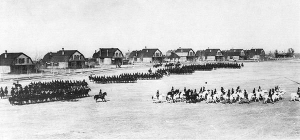 10th Cavalry on parade at Fort Custer