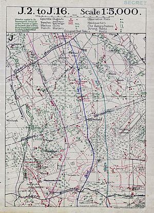 Battle of Menin Road - objective lines map