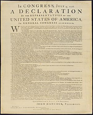 Dunlap broadside copy of the United States Declaration of Independence, LOC