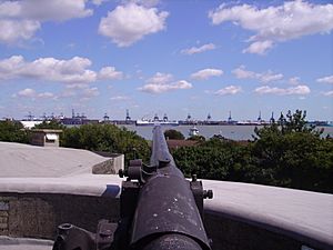 Harwich Redoubt 02 - view from emplacement