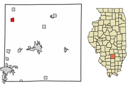 Location of Patoka in Marion County, Illinois.