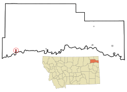 Location of Wolf Point, Montana