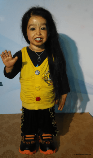 Wax statues of world's smallest living woman