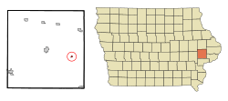 Location of Bennett, Iowa