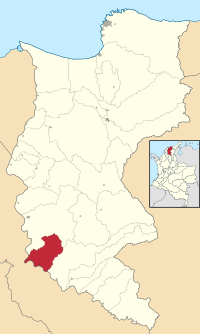 Location of the municipality and town of Santa Barbara de Pinto in the Department of Magdalena.