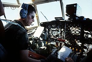 General Thomas M. Ryan Jr. Flying a Lockheed C-130 Hercules