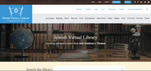 Jewish Virtual Library website screenshot