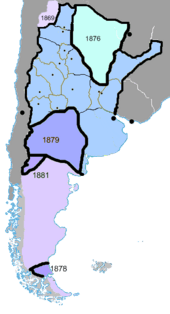 Mapa ARGENTINA 1881