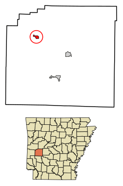 Location of Oden in Montgomery County, Arkansas.