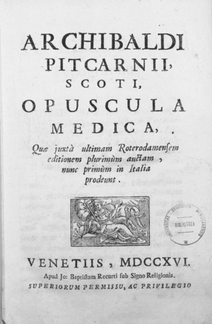 Pitcairne - Opuscula medica, 1716 - 3019539
