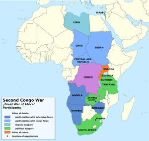 Second Congo War Africa map en