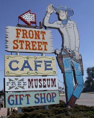 Sign for Front Street in Ogallala, Nebraska