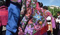 Textiles worn at San Lorenzo festival in Zinacantán, Chiapas