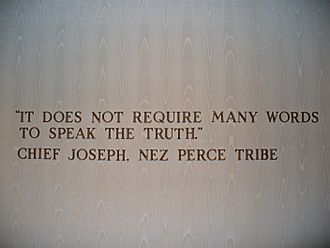 Wall quote from Chief Joseph