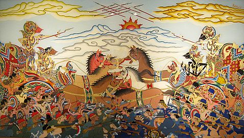 Wayang Painting of Bharatayudha Battle