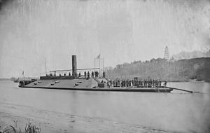 "Atlanta" (Confederate Ram) on James River after capture - NARA - 527533