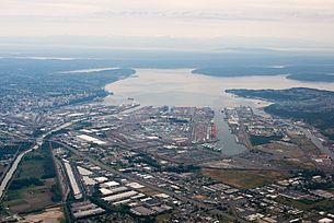Aerial photo of Port of Tacoma