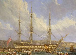 HMS Bellerophon and Napoleon-cropped