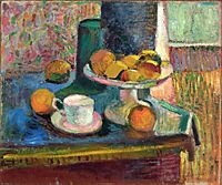 Henri Matisse, 1899, Still Life with Compote, Apples and Oranges, oil on canvas, 46.4 x 55.6 cm, The Cone Collection, Baltimore Museum of Art