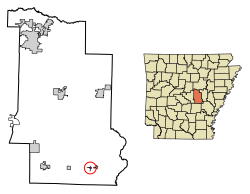Location of Allport in Lonoke County, Arkansas.
