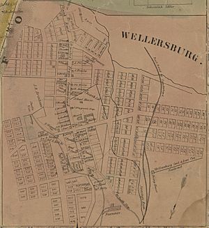 Map of Wellersburg from 1860 Somerset County, Pennsylvania, Map by Edward L Walker